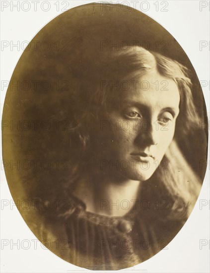 Julia Jackson (Saint Julia, My Niece Julia, My Favorite Picture), 1867, Julia Margaret Cameron, English, 1815–1879, England, Albumen print, 33.6 × 26.3 cm (image/paper, oval)