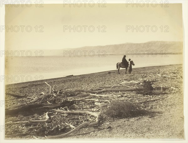 Mer Morte et Montagnes de Judée. Palestine (The Dead Sea and the Mountains of Judea, Palestine), 1875, Félix Bonfils, French, 1831–1885, France, Albumen print, 21.5 × 28.3 cm (image/paper)