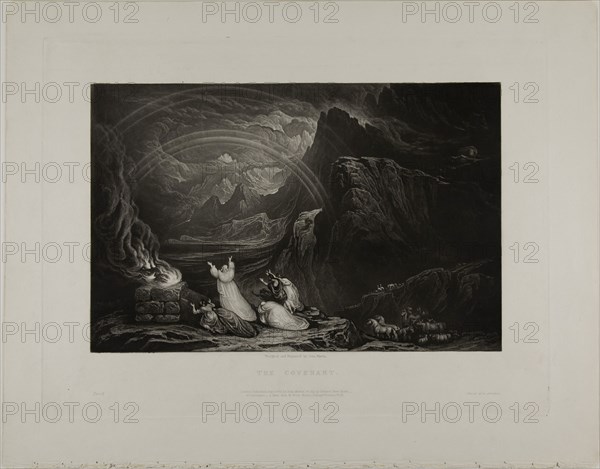The Covenant, from Illustrations of the Bible, 1832, John Martin, English, 1789-1854, England, Mezzotint in black on ivory wove paper, 190 × 290 mm (image), 268 × 357 mm (plate), 329 × 416 mm (sheet)