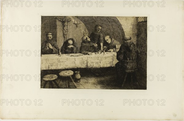 The Refectory, 1862, Alphonse Legros, French, 1837-1911, France, Etching on cream laid paper, 212 × 312 mm (image), 240 × 328 mm (plate), 348 × 537 mm (sheet)