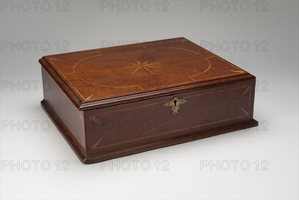 Desk Box, 1730/60, American, 18th century, United States, Mahogany, 14.6 × 46.3 × 36.8 cm (5 3/4 × 18 1/4 × 13 1/2 in.)