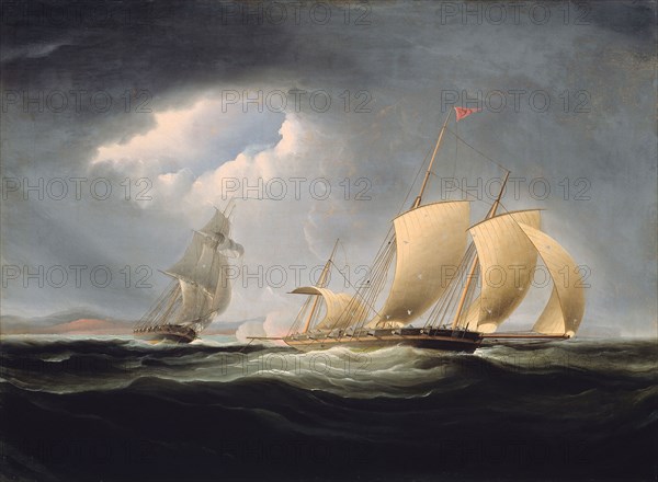 Capture of the Tripoli by the Enterprise, 1806/12, Thomas Birch, American, born England, 1779–1851, Philadelphia, Oil on canvas, 45.1 × 65.1 cm (17 3/4 × 25 5/8 in.)