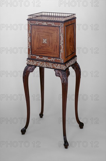 Cabinet on Stand, c. 1760, England, London, Attributed to William Vile (English, 1700/05–1767), England, Mahogany, ebony, boxwood, 120.65 × 48.3 × 38 cm (47.5 × 19 × 15 in.)