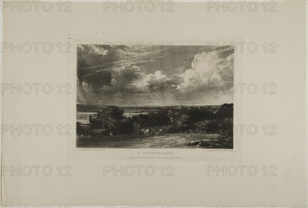 A Summerland, 1831, David Lucas (English, 1802-1881), after John Constable (English, 1776-1837), England, Mezzotint in black ink on heavy ivory wove paper, 177 × 257 mm (plate), 305 × 465 mm (sheet)