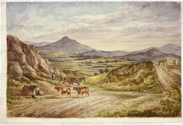 Wicklow Hills, 1843, Elizabeth Murray, English, c. 1815-1882, England, Watercolor over traces of graphite on ivory wove paper, 176 mm × 259 mm
