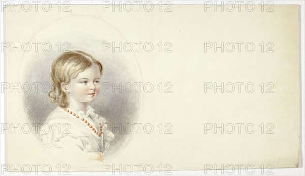 Bust Portrait of Child, n.d., Elizabeth Murray, English, c. 1815-1882, England, Watercolor over graphite on cream board, 147 mm × 260 mm