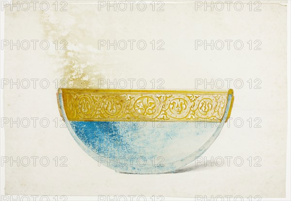 Decorative Bowl, n.d., Giuseppe Grisoni, Italian, born Flanders, 1699-1769, Flanders, Gouache, over traces of black chalk, on ivory laid paper, 229 × 335 mm
