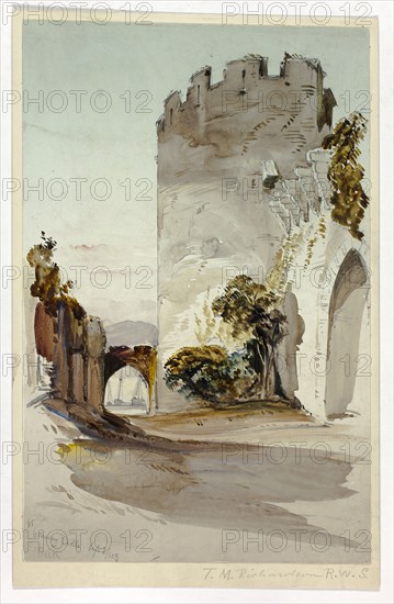 Conway Castle, 1849, Thomas Miles Richardson, the younger, English, 1813-1890, England, Watercolor, over graphite, on ivory wove paper, laid down on cream card, 242 × 156 mm
