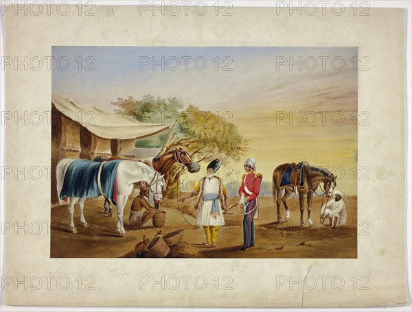 An Arab Horse Merchant, n.d., Unknown Artist (British, 19th century), or possibly Charles Lock Eastlake (English, 1836-1906), England, Watercolor on wove paper, laid down on ivory wove paper, 190 × 275 mm