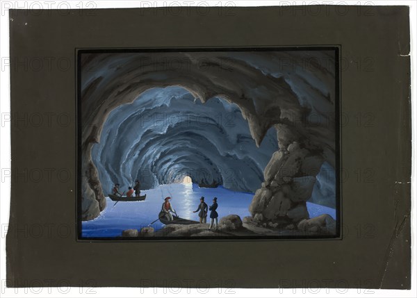 Grotto Scene, n.d., Unknown Artist, British, 19th century, United Kingdom, Gouache on ivory wove paper, 249 x 363 mm