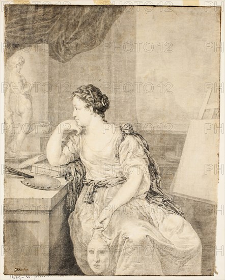 Portrait of Madame de Poullain, n.d., After Caspar Netscher, Dutch, 1639-1684, Holland, Drawing on paper, 308 x 244 mm