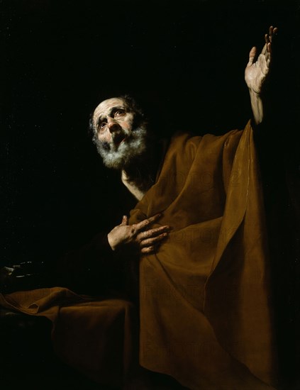 Penitent Saint Peter, 1628/32, Jusepe de Ribera, Spanish, 1588–1652, Spain, Oil on canvas, 49 3/4 × 38 1/4 in. (126.5 × 97 cm)