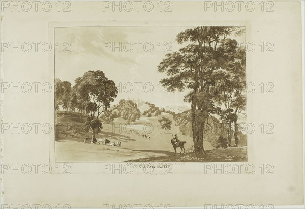 Penesawr Castle, 1776, Paul Sandby, English, 1731-1809, England, Aquatint on cream laid paper, 237 × 314 mm (plate), 320 × 463 mm (sheet)