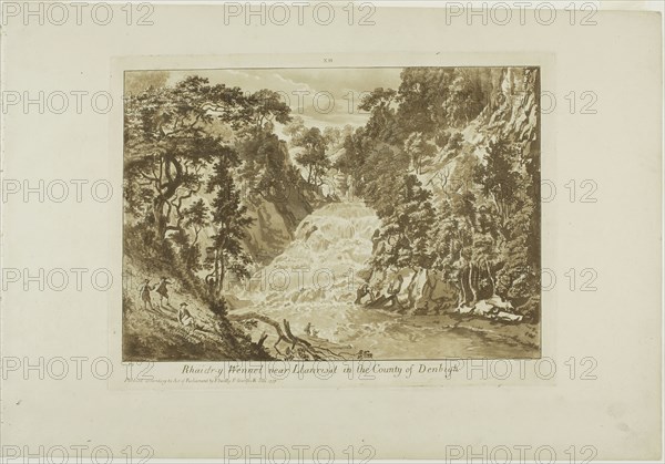 Rhaidr-y Wennel near Llanrwst in the Country of Denbigh, 1776, Paul Sandby, English, 1731-1809, England, Aquatint on cream laid paper, 237 × 314 mm (plate), 320 × 463 mm (sheet)