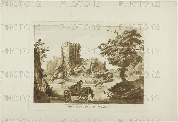 The Entrance to Chepstow Castle, 1776, Paul Sandby, English, 1731-1809, England, Aquatint on cream laid paper, 237 × 314 mm (plate), 320 × 463 mm (sheet)