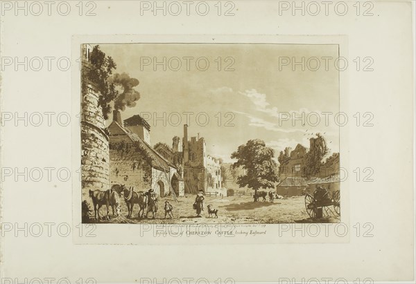 Inside View of Chepstow Castle Looking East, 1776, Paul Sandby, English, 1731-1809, England, Aquatint on cream laid paper, 237 × 314 mm (plate), 320 × 463 mm (sheet)
