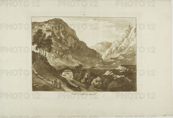 Aberglaslyn Bridge (North Wales), 1776, Paul Sandby, English, 1731-1809, England, Aquatint on cream laid paper, 237 × 314 mm (plate), 320 × 463 mm (sheet)