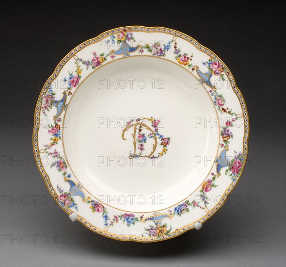 Soup Plate, 1771, Sèvres Porcelain Manufactory, French, founded 1740, Painted by Nicolas Bulidon (French, active 1763-1792), Sèvres, Soft-paste porcelain, polychrome enamels, and gilding, Diam. 24.1 cm (9 1/2 in.)