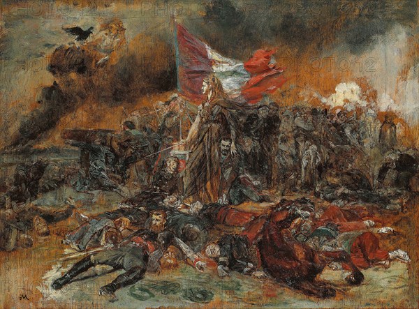 The Defense of Paris, 1870/71, Jean Louis Ernest Meissonier, French, 1815-1891, France, Oil on panel, 29.2 × 36.2 cm (11 1/2 × 14 1/4 in.)