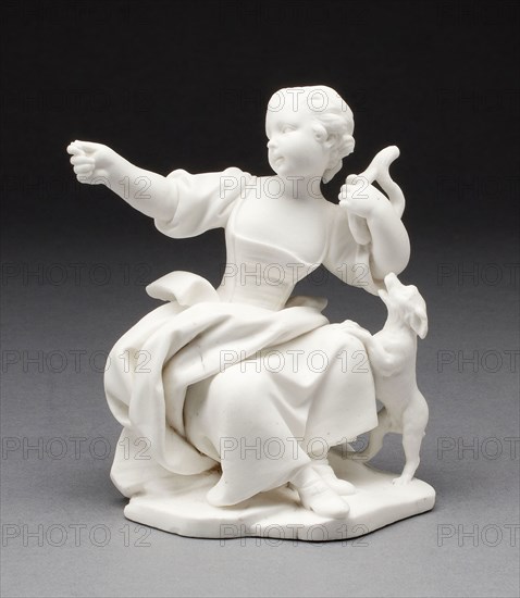 The Girl Offers Her Coin in Payment, c. 1757, Sèvres Porcelain Manufactory, French, founded 1740, Modeled by Etienne-Maurice Falconet, French, 1716-1791, After an engraving of a painting by François Boucher, French, 1703-1770, Sèvres, Unglazed soft-paste porcelain (biscuit), H. 12.2 cm (4 13/16 in.)