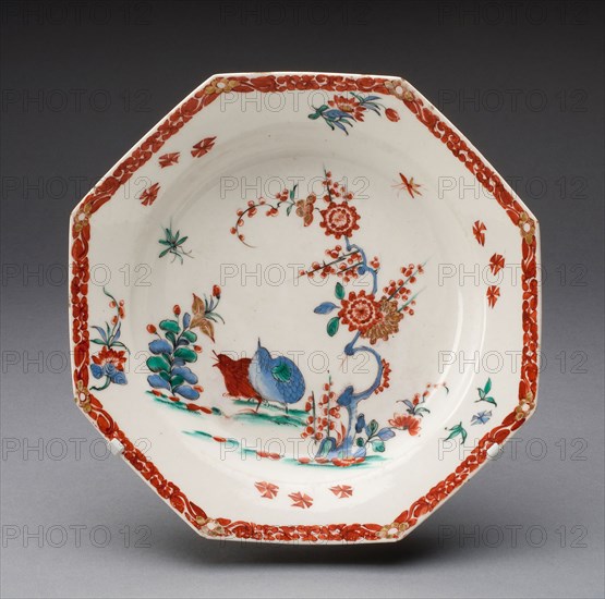 Soup Plate, c. 1755, Bow Porcelain Factory, London, England, 1744-1775, Bow, Soft-paste porcelain, polychrome enamels and gilding, H. 3.8 cm (1 1/2 in.), diam. 21.6 cm (8 1/2 in.)