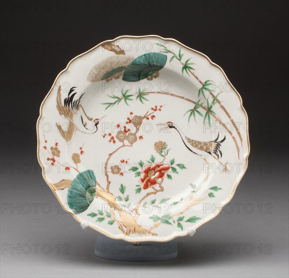 Plate, c. 1770, Worcester Porcelain Factory, Worcester, England, founded 1751, Worcester, Soft-paste porcelain, polychrome enamels and gilding, Diam. 22.2 cm (8 3/4 in.)