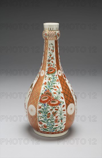 Rosewater Bottle, c. 1770, Worcester Porcelain Factory, Worcester, England, founded 1751, Worcester, Soft-paste porcelain with polychrome enamels and gilding, H. 25.6 cm (10 1/16 in.)