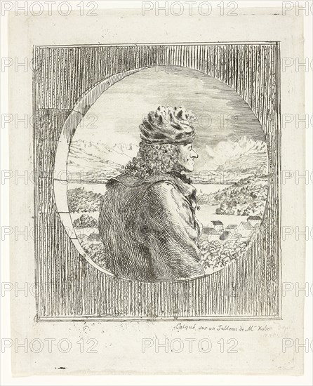 Voltaire Seen in Profile, n.d., Jean Huber, Swiss, 1721-1786, Switzerland, Etching on ivory laid paper, 212 x 160 mm (plate), 220 x 178 mm (sheet)