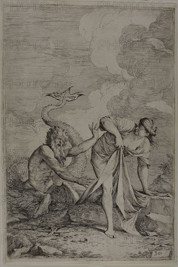 Glaucus and Scylla, 1661, Salvator Rosa, Italian, 1615-1673, Italy, Etching and drypoint on ivory laid paper, 355 x 235 mm (plate), 363 x 243 mm (sheet)