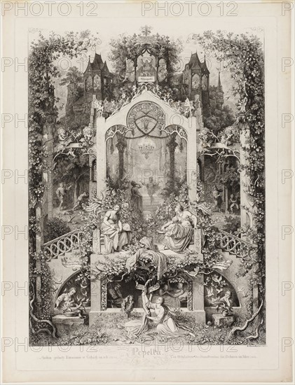 Cinderella, 1848, Eugen Napoleon Neureuther, German, 1806-1882, Germany, Etching on ivory wove paper, 728 x 540 mm (plate), 781 x 596 mm (sheet)