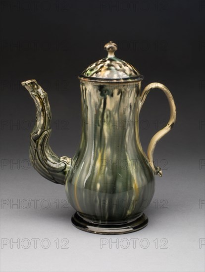 Coffee Pot, 1760/70, England, Staffordshire, Staffordshire, Lead-glazed earthenware (creamware), 23.5 x 19.4 cm (9 1/4 x 7 5/8 in.)