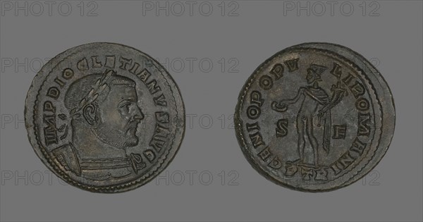 Coin Portraying Emperor Diocletian, AD 303/305, Roman, minted in Trier, Trier, Bronze, Diam. 3 cm, 11.09 g