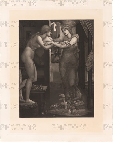 The Birth of Galatea, 1885, Charles William Campbell (English, 1855-1887), after Sir Edward Burne-Jones (English, 1833-1898), England, Mezzotint on buff chine laid down on ivory wove paper, 355 × 260 mm