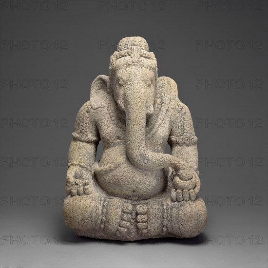 God Ganesha, Remover of Obstacles, 9th/10th century, Indonesia, Central Java, Central Java, Andesite, 74.4 × 52 × 31.2 cm (29 5/16 × 20 1/5 × 12 1/4 in.)
