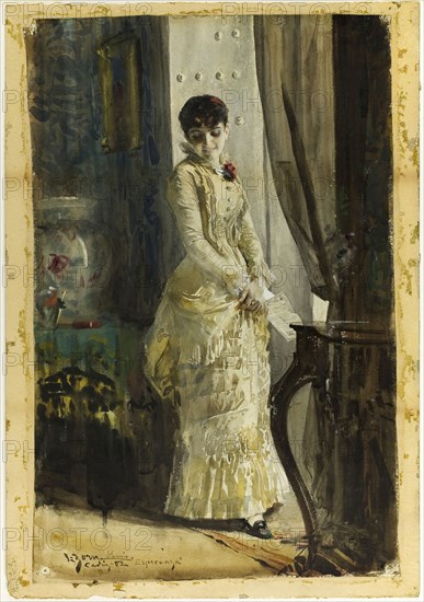 Esperanza, 1882, Anders Zorn, Swedish, 1860-1920, Sweden, Watercolor, over traces of graphite, on paper, 20 1/2 x 13 in.
