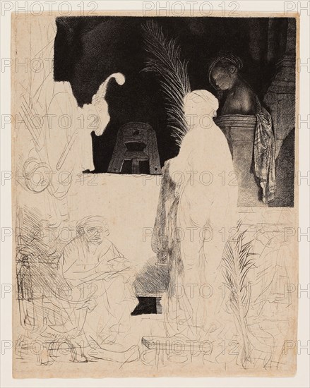 The Artist Drawing from the Model, c. 1639, Rembrandt van Rijn, Dutch, 1606-1669, Holland, Etching and drypoint on buff laid paper, 233 x 183 mm (plate), 241 x 186 mm (sheet)