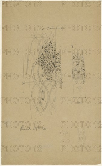 McVickers Theater, Chicago, Illinois, Sketch, c. 1883–1891, Louis H. Sullivan, American, 1856–1924, Madison Street, 78-84 West, Graphite on paper, 34.6 × 21 cm (13 5/8 × 8 1/4 in.)