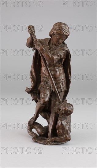 Archangel Michael Overcoming the Devil, c. 1550, French, French, Wood, H: 27.9 cm (11 in.)