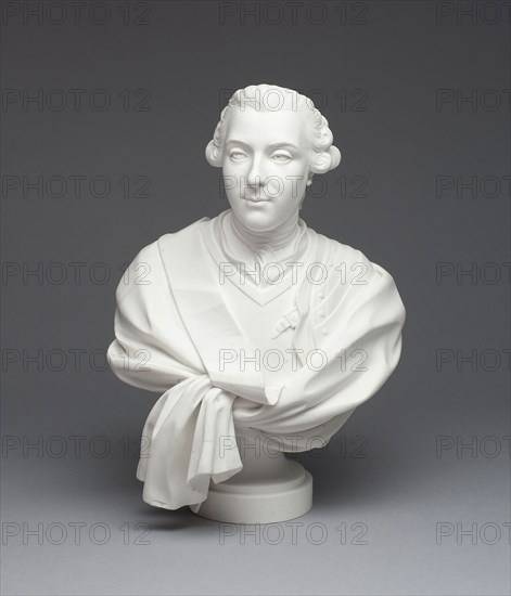 Bust of Louis, Dauphin of France, 1766, Sèvres Porcelain Manufactory, French, founded 1740, Designer: Jean-Baptiste Lemoyne, II (probably), Modeler: Florent-Nicolas Perrotin or Leclerc, Sèvres, Soft-paste biscuit (unglazed) porcelain, 32.5 × 22 cm (12 13/16 × 8 2/3 in.)