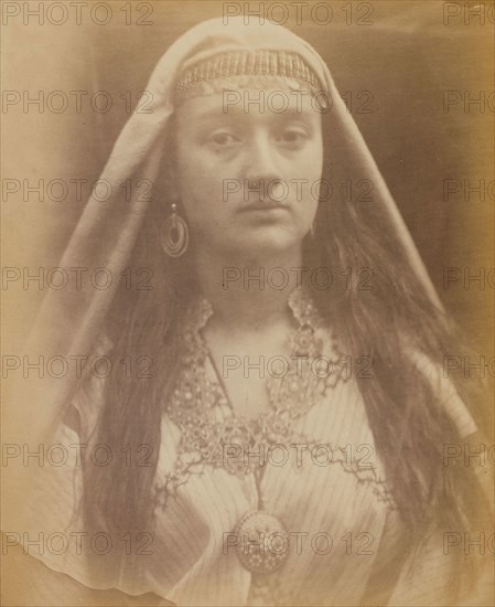 Balaustion, October 1871, Julia Margaret Cameron, English, 1815–1879, England, Albumen print, 32.7 × 26.8 cm (image/paper), 44.4 × 35.5 cm (mount)