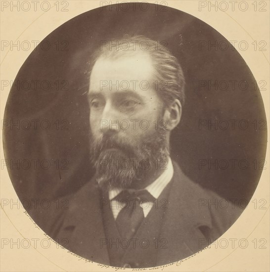 Charles Norman, 1874, Julia Margaret Cameron, English, 1815–1879, England, Albumen print, 27.8 cm (image/paper, diameter), 44.3 × 35.4 cm (mount)