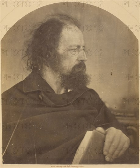 The Dirty Monk, Alfred Tennyson, 1865, Julia Margaret Cameron, English, 1815–1879, England, Albumen print, 25 × 21.2 cm (arched)