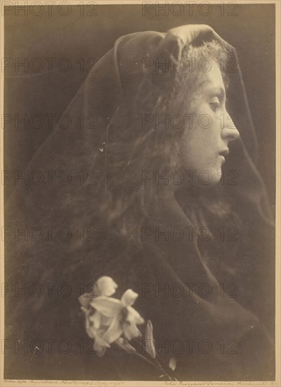The Angel at the Sepulchre, 1869, Julia Margaret Cameron, English, 1815–1879, England, Albumen print, 35.5 × 25.8 cm (image/paper), 44.3 × 35.6 cm (mount)