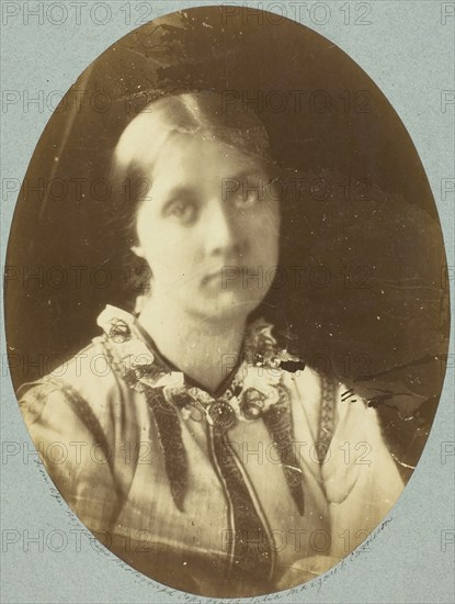 Julia Jackson, 1864/65, Julia Margaret Cameron, English, 1815–1879, England, Albumen print, 22.5 × 16.9 cm (image/paper, oval), 34.1 × 28 cm (mount)