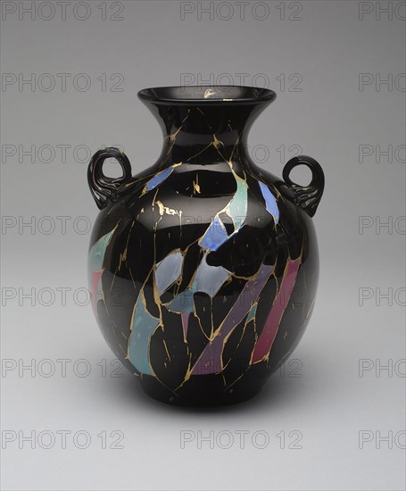 Sicilian Vase, c. 1878, Frederick S. Shirley, American, active 1873–1894, Made by Mount Washington Glass Company, American, 1837–1900, New Bedford, MA, New Bedford, Glass, 20.3 × 15.2 cm (8 × 6 in.)