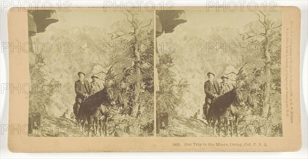 Our Trip to the Mines, Ouray, Col, U.S.A., 1890, B. W. Kilburn, American, 1827–1909, United States, Albumen silver print, stereo, 7.7 x 7.6 cm (each image), 8.8 x 17.7 cm (card)