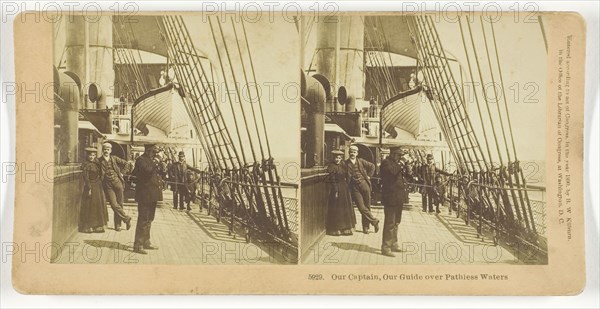 Our Captain, Our Guide over Pathless Waters, 1890, B. W. Kilburn, American, 1827–1909, United States, Albumen silver print, stereo, 7.7 x 7.6 cm (each image), 8.8 x 17.7 cm (card)