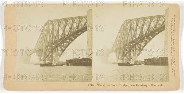 The Great Forth Bridge, Near Edinburgh, Scotland, 1891, B. W. Kilburn, American, 1827–1909, United States, Albumen silver print, stereo, 7.9 x 7.6 cm (each image), 8.8 x 17.7 cm (card)