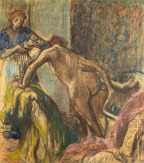 Breakfast after the Bath, 1895/98, Edgar Degas, French, 1834-1917, France, Pastel on paper laid down on board, 920 × 810 mm