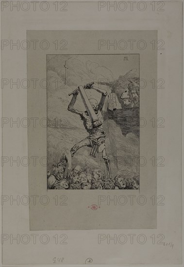 Third Future, plate six from Eve and the Future, 1880, Max Klinger, German, 1857-1920, Germany, Etching on light gray wove paper, laid down on ivory wove card, 290 x 201 mm (plate), 373 x 269 mm (sheet)